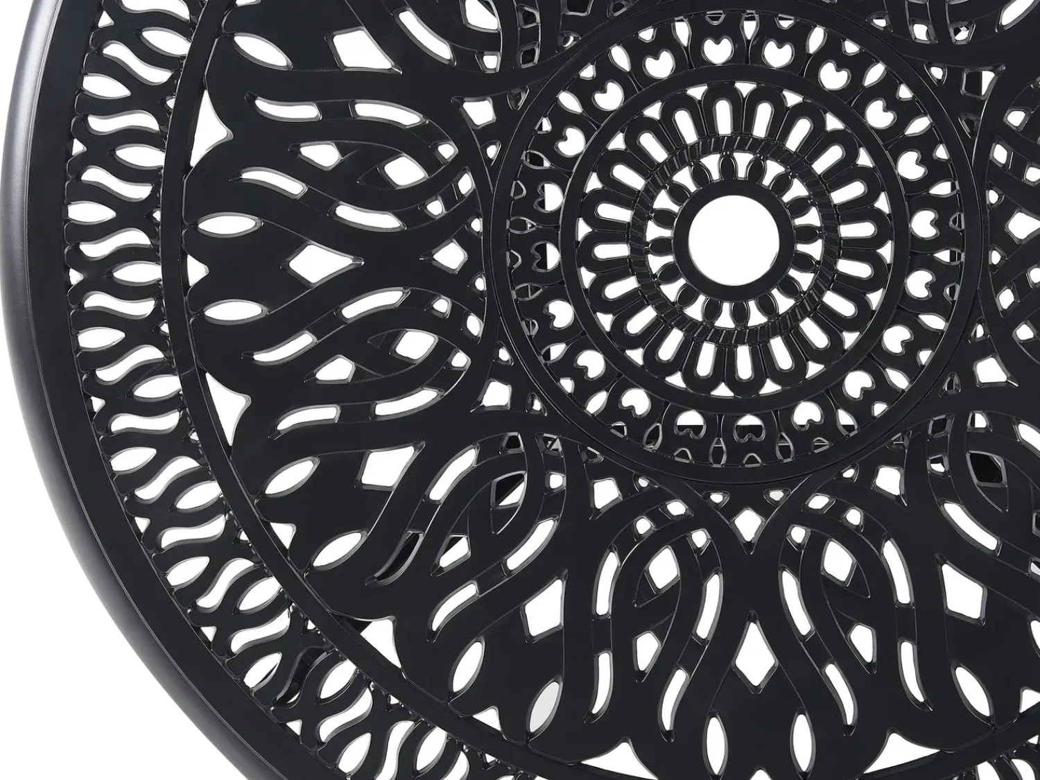 New Beliani Set da pranzo da giardino 4 posti ANCONA con cuscini Metallo Nero Beige Nero