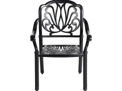 New Beliani Set da pranzo da giardino 4 posti ANCONA con cuscini Metallo Nero Beige Nero
