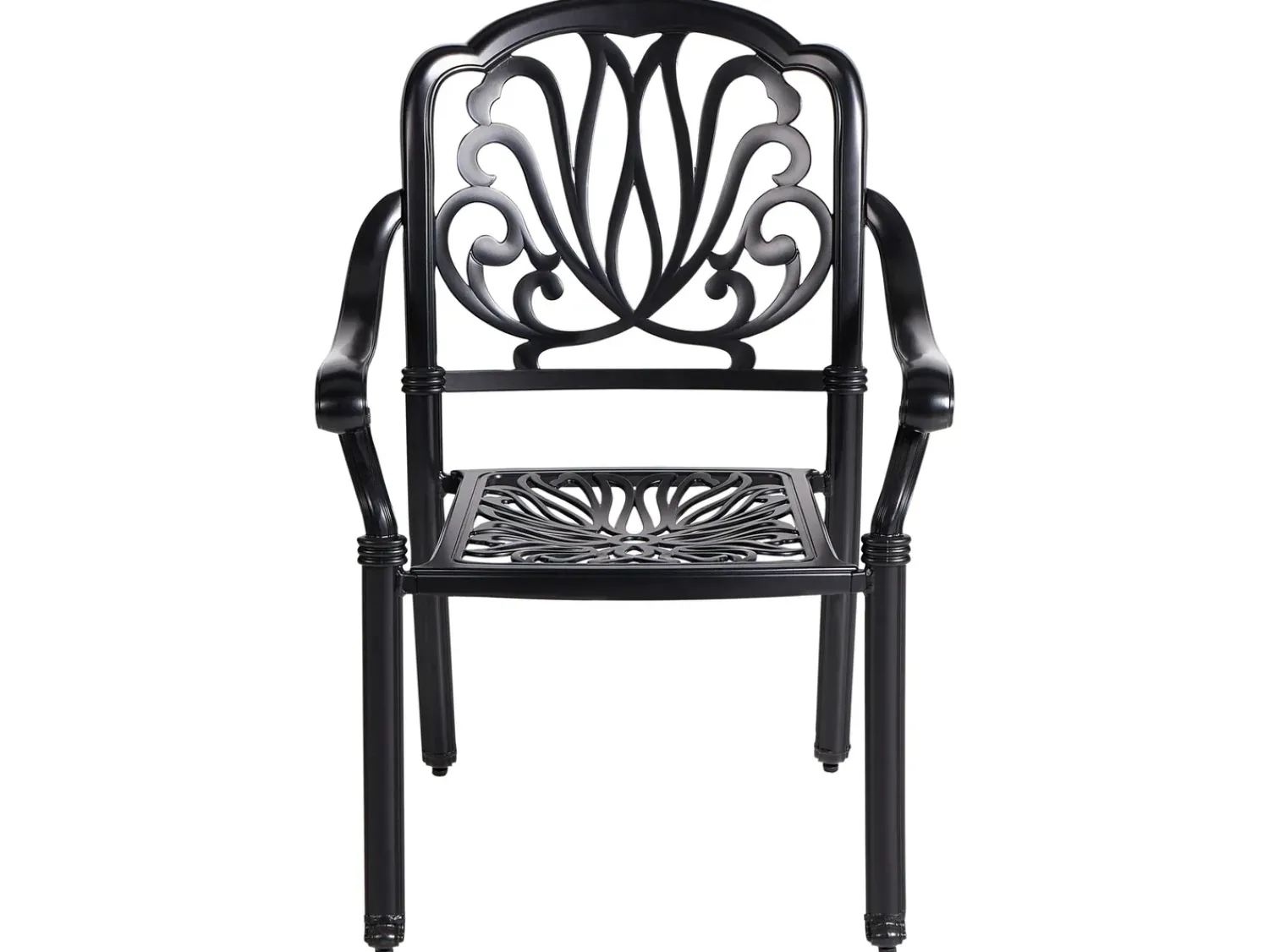 New Beliani Set da pranzo da giardino 4 posti ANCONA con cuscini Metallo Nero Beige Nero