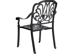 New Beliani Set da pranzo da giardino 4 posti ANCONA con cuscini Metallo Nero Beige Nero