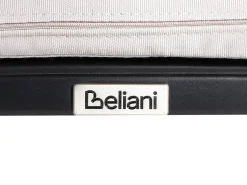 New Beliani Set da pranzo da giardino 4 posti ANCONA con cuscini Metallo Nero Beige Nero