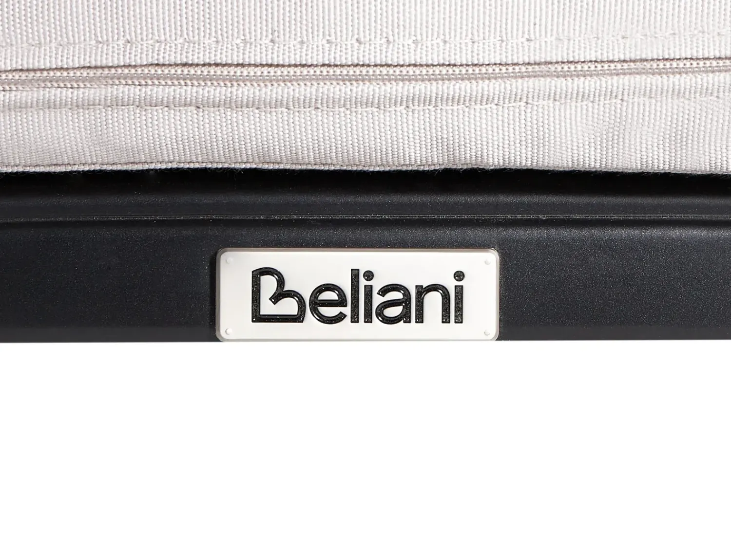 New Beliani Set da pranzo da giardino 4 posti ANCONA con cuscini Metallo Nero Beige Nero