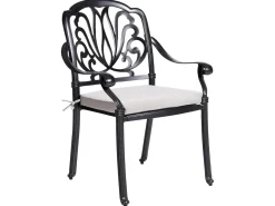 New Beliani Set da pranzo da giardino 4 posti ANCONA con cuscini Metallo Nero Beige Nero
