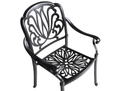 New Beliani Set da pranzo da giardino 4 posti ANCONA con cuscini Metallo Nero Beige Nero
