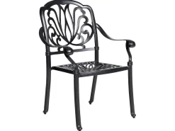 New Beliani Set da pranzo da giardino 4 posti ANCONA con cuscini Metallo Nero Beige Nero