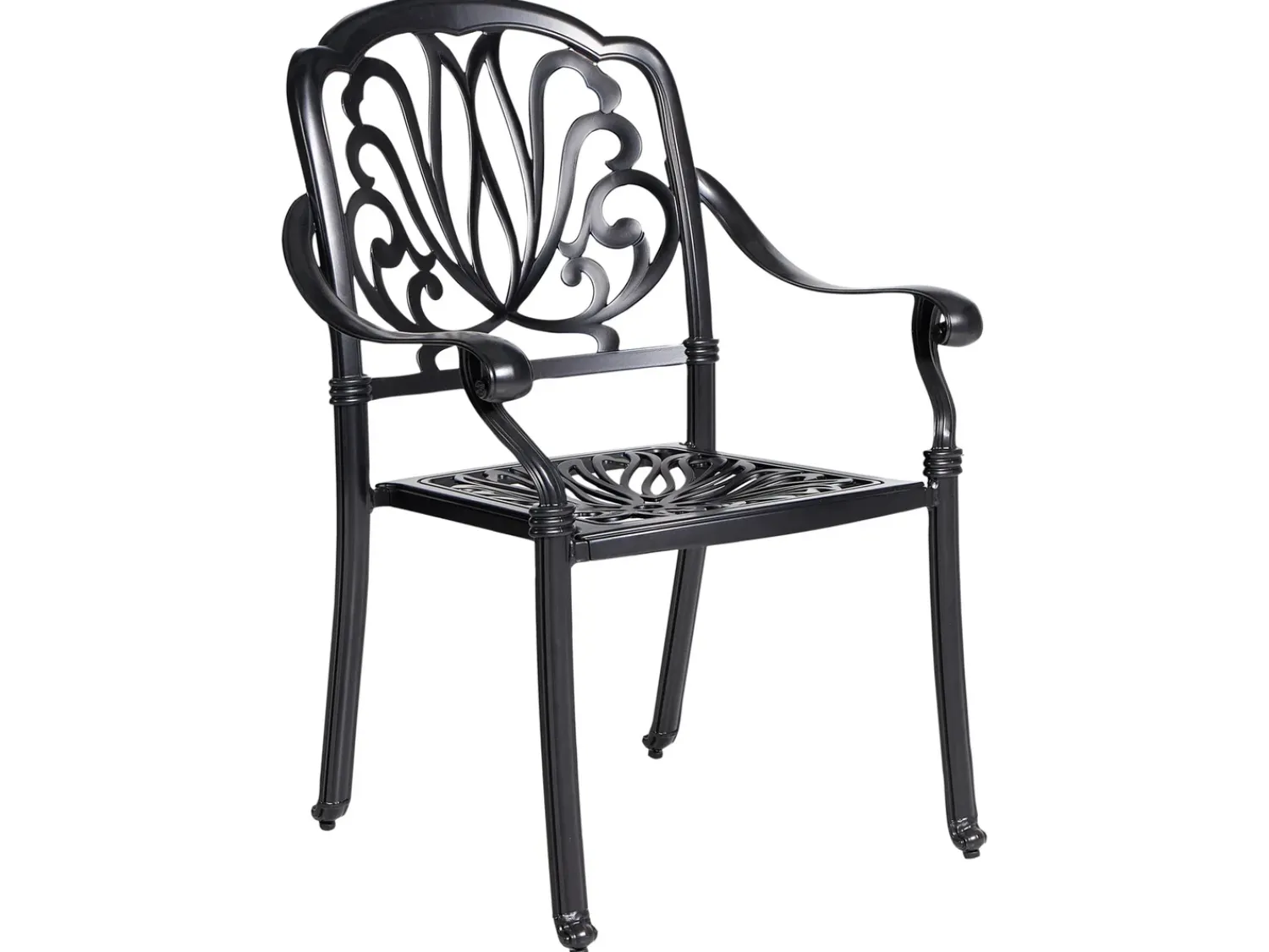 New Beliani Set da pranzo da giardino 4 posti ANCONA con cuscini Metallo Nero Beige Nero