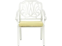Outlet Beliani Set da pranzo da giardino 4 posti ANCONA con cuscini Metallo Bianco sporco Bianco Verde