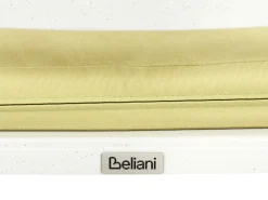 Outlet Beliani Set da pranzo da giardino 4 posti ANCONA con cuscini Metallo Bianco sporco Bianco Verde