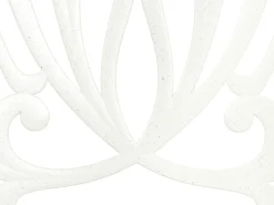 Outlet Beliani Set da pranzo da giardino 4 posti ANCONA con cuscini Metallo Bianco sporco Bianco Verde