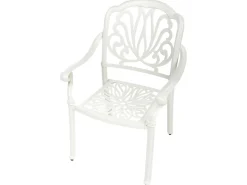 Outlet Beliani Set da pranzo da giardino 4 posti ANCONA con cuscini Metallo Bianco sporco Bianco Verde