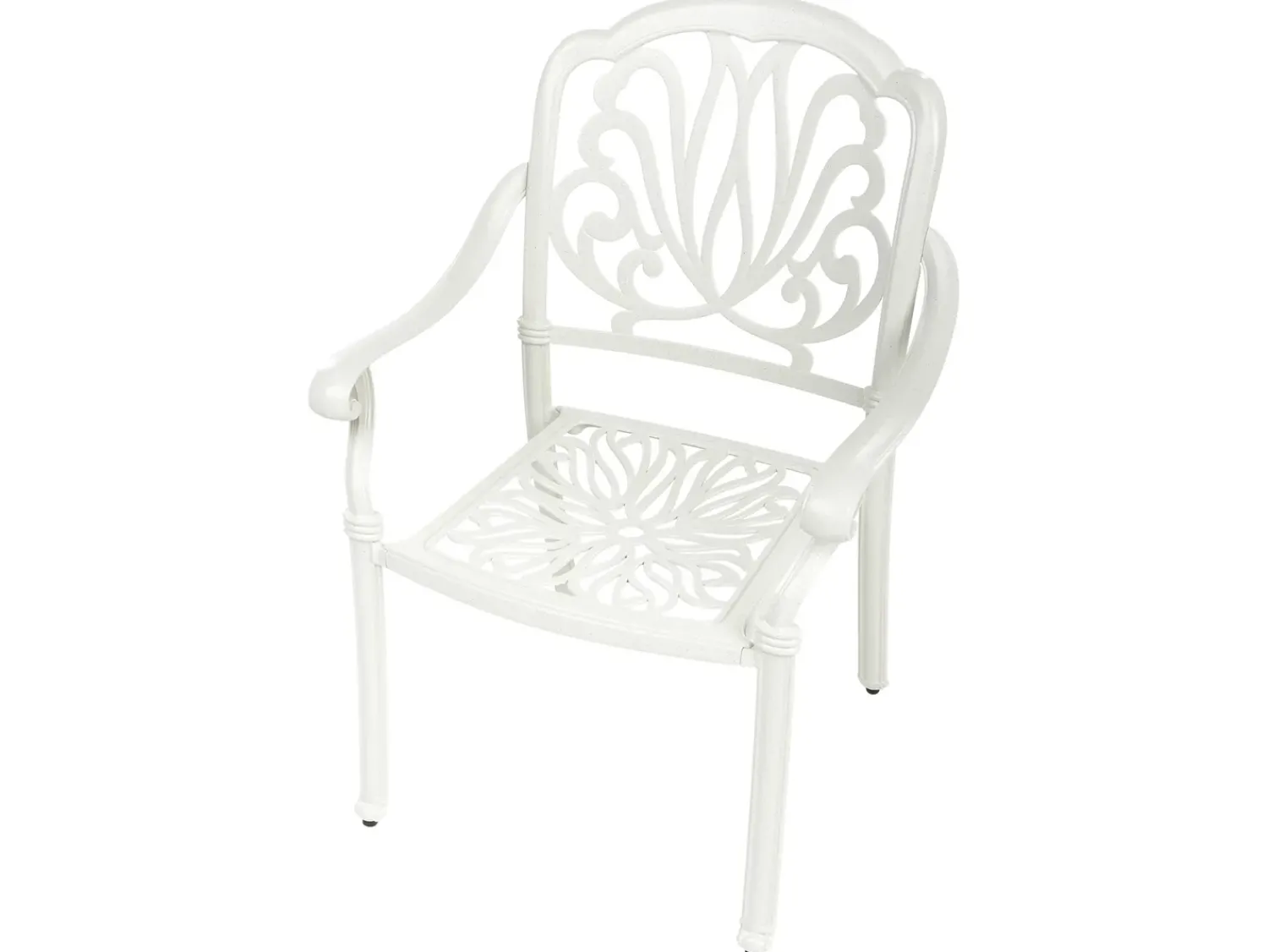 Outlet Beliani Set da pranzo da giardino 4 posti ANCONA con cuscini Metallo Bianco sporco Bianco Verde