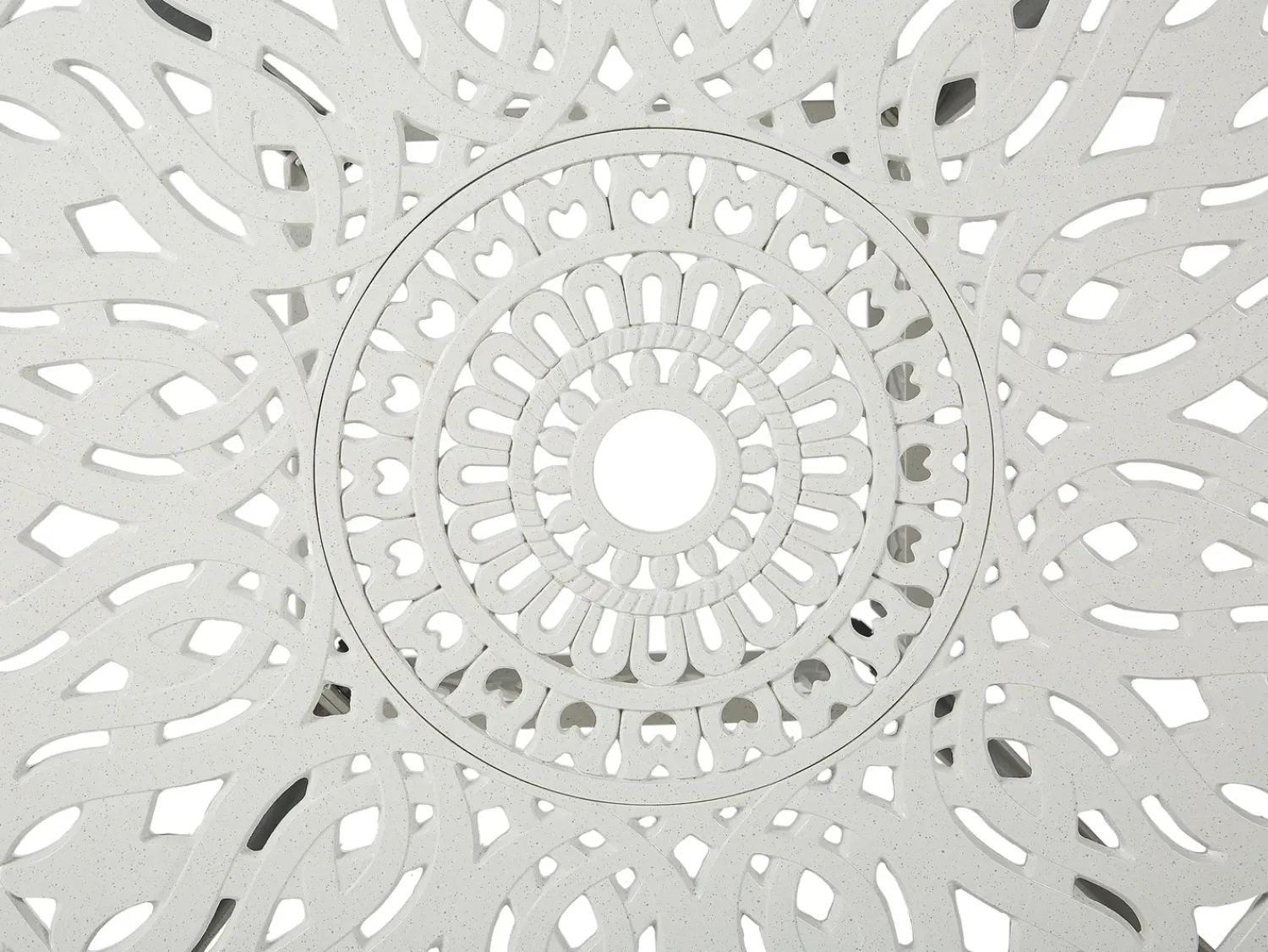 Outlet Beliani Set da pranzo da giardino 4 posti ANCONA con cuscini Metallo Bianco sporco Bianco Verde