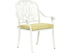 Outlet Beliani Set da pranzo da giardino 4 posti ANCONA con cuscini Metallo Bianco sporco Bianco Verde