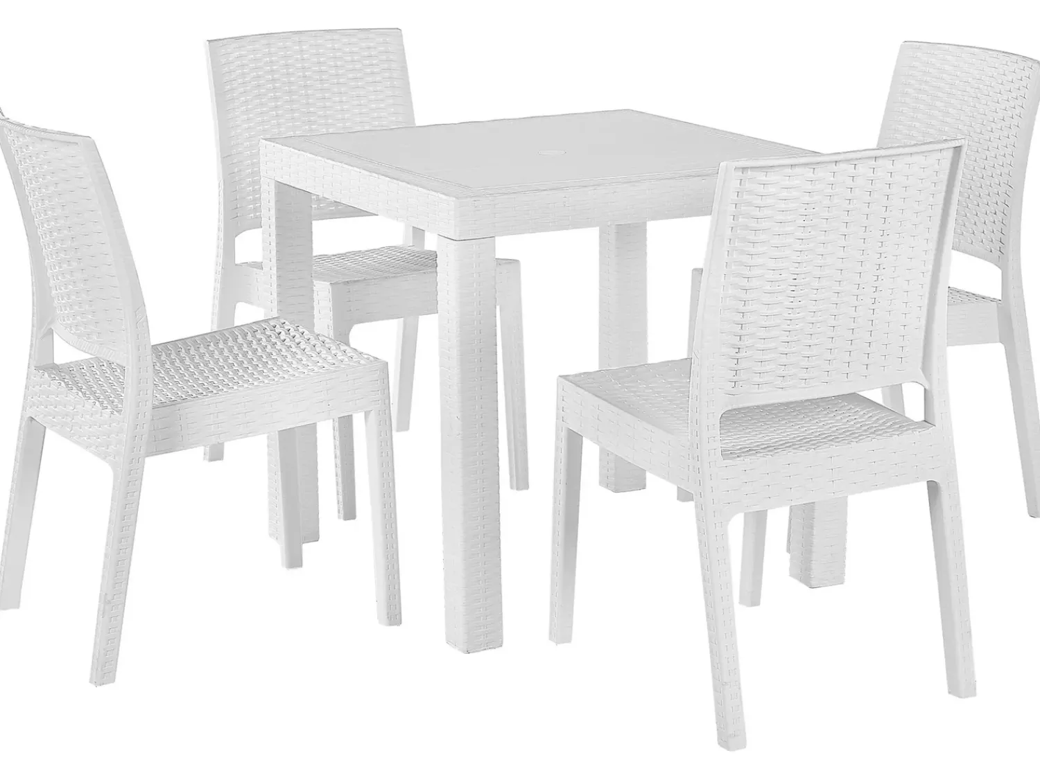 Beliani Set da pranzo da giardino 4 posti FOSSANO Bianco