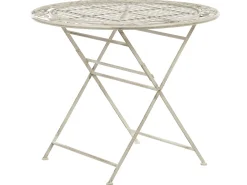 Outlet Beliani Set da pranzo da giardino 4 posti BIVIO Pieghevole Metallo sporco Bianco