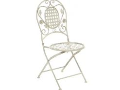 Outlet Beliani Set da pranzo da giardino 4 posti BIVIO Pieghevole Metallo sporco Bianco