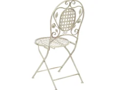 Outlet Beliani Set da pranzo da giardino 4 posti BIVIO Pieghevole Metallo sporco Bianco
