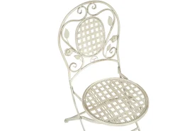 Outlet Beliani Set da pranzo da giardino 4 posti BIVIO Pieghevole Metallo sporco Bianco