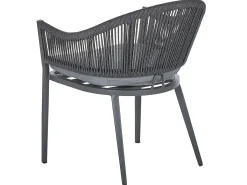 Hot Beliani Set da pranzo da giardino 4 posti MILETO con cuscini Metallo Grigio