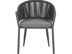 Hot Beliani Set da pranzo da giardino 4 posti MILETO con cuscini Metallo Grigio