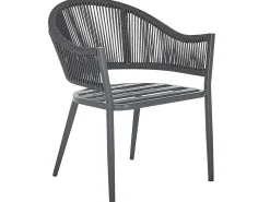 Hot Beliani Set da pranzo da giardino 4 posti MILETO con cuscini Metallo Grigio