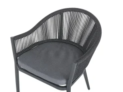 Hot Beliani Set da pranzo da giardino 4 posti MILETO con cuscini Metallo Grigio