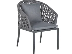 Clearance Beliani Set da pranzo da giardino 4 posti LIPARI con cuscini Metallo Grigio