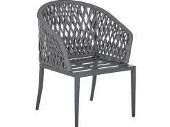 Clearance Beliani Set da pranzo da giardino 4 posti LIPARI con cuscini Metallo Grigio