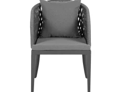 Clearance Beliani Set da pranzo da giardino 4 posti LIPARI con cuscini Metallo Grigio
