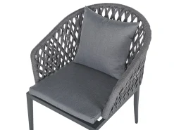 Clearance Beliani Set da pranzo da giardino 4 posti LIPARI con cuscini Metallo Grigio