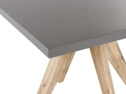 New Beliani Set da pranzo da giardino 4 posti OLBIA con cuscini Cemento Nero Grigio Marrone Nero
