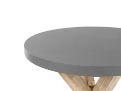 New Beliani Set da pranzo da giardino 4 posti OLBIA con cuscini Cemento Nero Grigio Marrone Nero