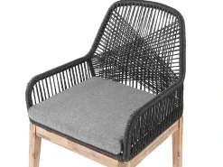 New Beliani Set da pranzo da giardino 4 posti OLBIA con cuscini Cemento Nero Grigio Marrone Nero