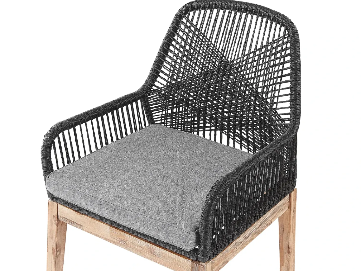 New Beliani Set da pranzo da giardino 4 posti OLBIA con cuscini Cemento Nero Grigio Marrone Nero