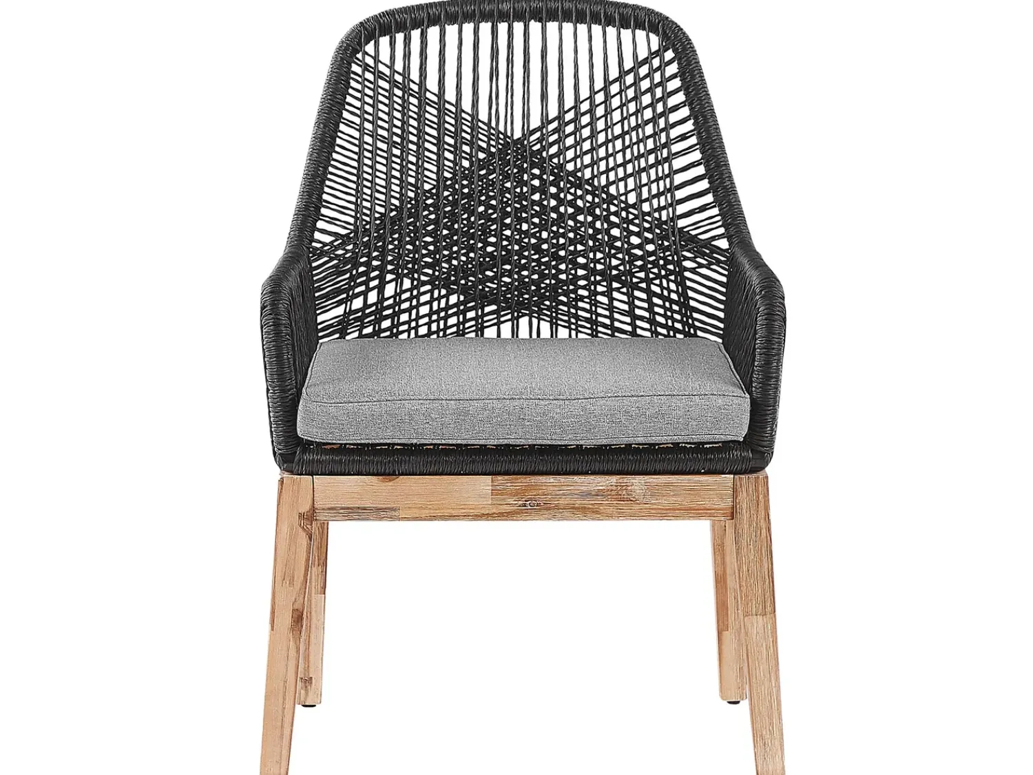 New Beliani Set da pranzo da giardino 4 posti OLBIA con cuscini Cemento Nero Grigio Marrone Nero