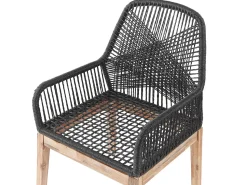 New Beliani Set da pranzo da giardino 4 posti OLBIA con cuscini Cemento Nero Grigio Marrone Nero