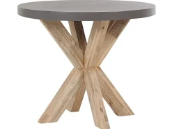 New Beliani Set da pranzo da giardino 4 posti OLBIA con cuscini Cemento Nero Grigio Marrone Nero