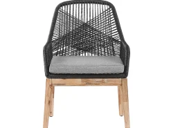 Sale Beliani Set da pranzo da giardino 6 posti OLBIA con cuscini Nero Grigio Marrone Nero