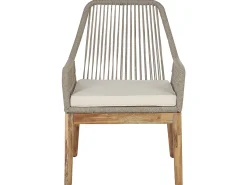 Clearance Beliani Set da pranzo da giardino 6 posti OLBIA con cuscini Beige Bianco Beige Marrone