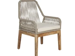 Clearance Beliani Set da pranzo da giardino 4 posti OLBIA con cuscini Cemento Beige Beige Marrone Grigio