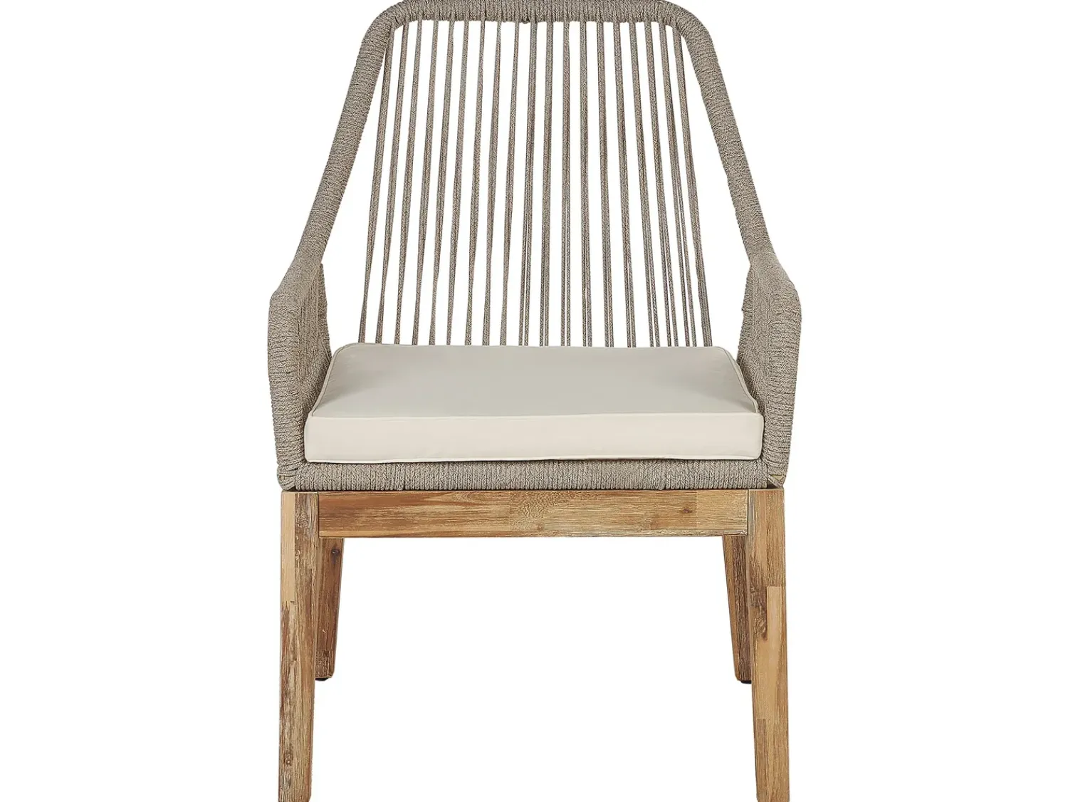Clearance Beliani Set da pranzo da giardino 4 posti OLBIA con cuscini Cemento Beige Beige Marrone Grigio