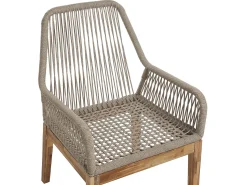Best Beliani Set da pranzo da giardino 4 posti OLBIA con cuscini Cemento Beige Beige Marrone Grigio