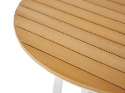 Discount Beliani Set da pranzo da giardino 4 posti CAVOLI con cuscini Metallo Beige Bianco Beige Marrone
