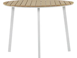 Discount Beliani Set da pranzo da giardino 4 posti CAVOLI con cuscini Metallo Beige Bianco Beige Marrone