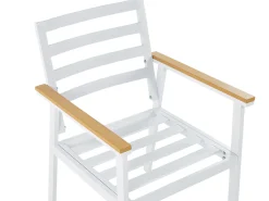 Discount Beliani Set da pranzo da giardino 4 posti CAVOLI con cuscini Metallo Beige Bianco Beige Marrone