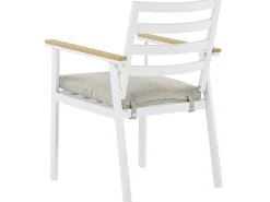 Discount Beliani Set da pranzo da giardino 4 posti CAVOLI con cuscini Metallo Beige Bianco Beige Marrone