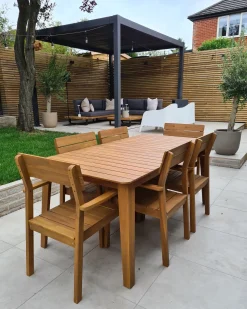 New Beliani Set da pranzo da giardino 6 posti FORNELLI Legno d'acacia Marrone