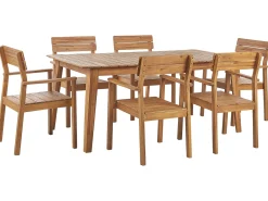 New Beliani Set da pranzo da giardino 6 posti FORNELLI Legno d'acacia Marrone