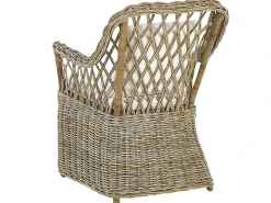 Discount Beliani Set da pranzo da giardino 6 posti MAROS/OLBIA con cuscini Cemento Marrone chiaro Bianco Beige Naturale Marrone Grigio