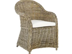 Sale Beliani Set da pranzo da giardino 4 posti SUSUA/OLBIA con cuscini Cemento Marrone chiaro Bianco Beige Naturale Marrone Grigio